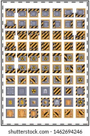 A set of game blocks. Isolated on white background. Vector illustration.