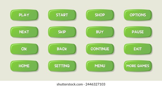 Set of game button vector design