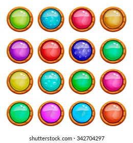 Set of game buttons. Interface game illustration.