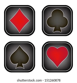 set of game cards icons. vector illustration