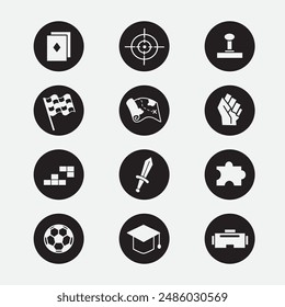 set of game category icon good for symbol, logo, element design, app icons, silhouette design