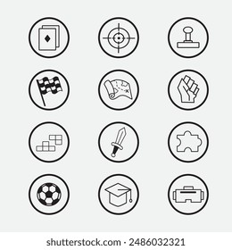 conjunto de iconos de categoría de juego bueno para el símbolo, logotipo, diseño de elementos, iconos de App, icono de Web, iconos de Sitio web