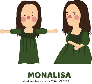 Set Of Game Character Famous Person Monalisa