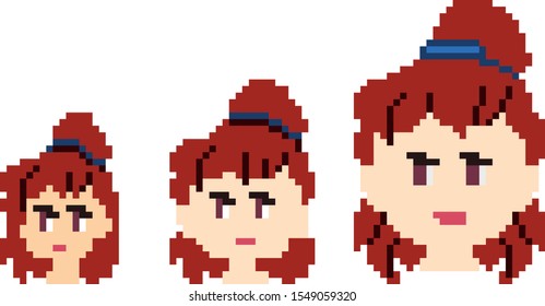 Set of game characters in perfect pixel