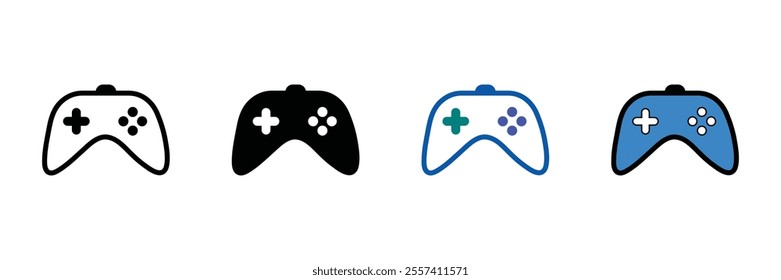 Set of Game controller joy stick icon collection. Video game controller symbol. Vector Illustration.