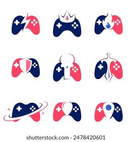 Set Game Controller Logo Vector Design Element Collection.
