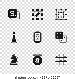 Set Game dice, Tic tac toe game, Table football, Board, Bingo,  and Chess icon. Vector