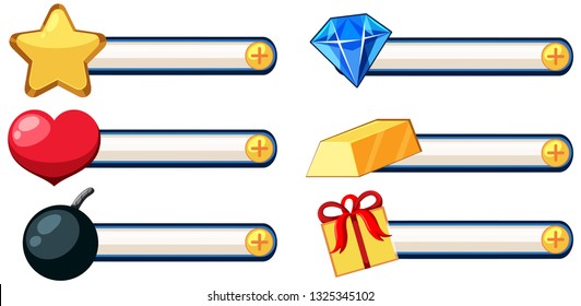 Set of game elemant illustration