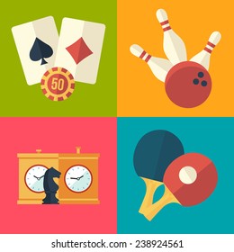 set of game and entertainment icons