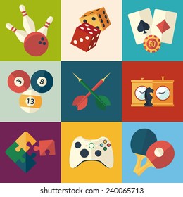 set of game and entertainment icons 