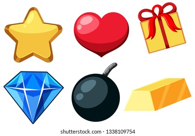 Set of game icon illustration