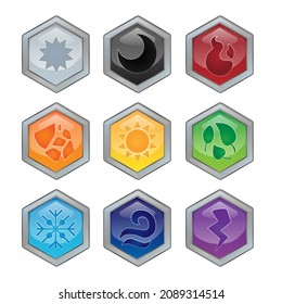 Set Reihe von Spielicons einzeln auf weißem Hintergrund Vektorgrafik