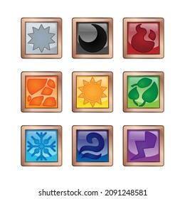 Set of game icons isolated on white background vector illustration