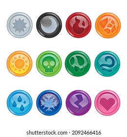 Set Of Game Icons Isolated On White Background Vector Illustration