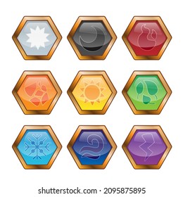 Set of game icons isolated on white background vector illustration