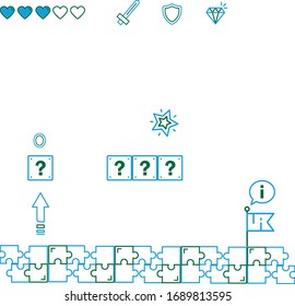 Set of game icons for web or application design