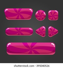 Set of game interface button color. Button for web or game design.