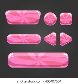 Set of game interface button color. Button for web or game design.