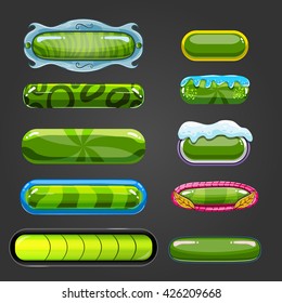 Set of game interface button color. Button for web or game design.