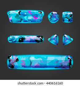 Set of game interface button color. Button for web or game design.