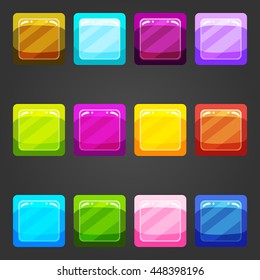 Set of game interface button color. Button for web or game design.