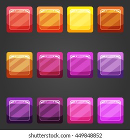 Set of game interface button color, for web or game design.