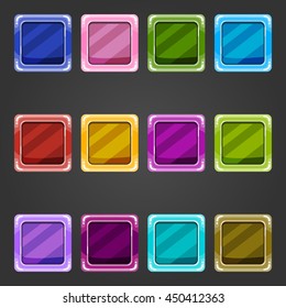 Set of game interface button color. Button for web or game design.