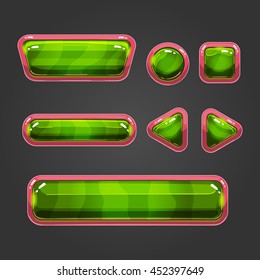 Set of game interface button color. Button for web or game design.