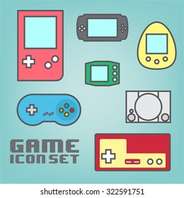 set game linear icon vector