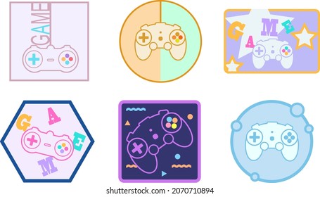 Set of game logo icons