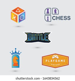 Set of game logo template design, Game console and video game, vector illustration