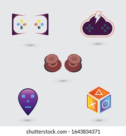 Set of game logo template design, Game console and video game, vector illustration