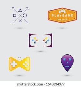 Set of game logo template design, Game console and video game, vector illustration