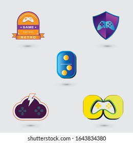 Set of game logo template design, Game console and video game, vector illustration