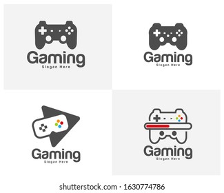 Set of Game logo template vector. Joystick design Icon. Stylized joystick buttons. Creative design. Illustration
