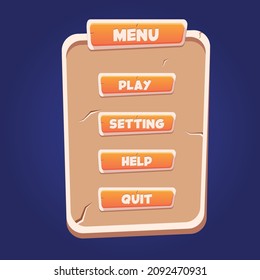 Set of game menu selection for rpg and adventure game including menu and options Premium Vector
