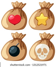 Juego de ilustraciones de objetos de juego
