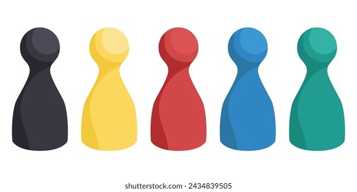 Set of game pieces - hand drawn vector illustration.