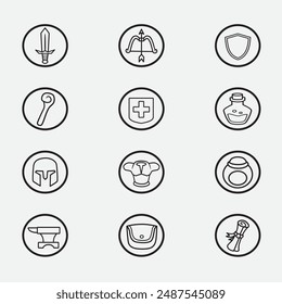 Satz von Spiel-RPG gut für Symbol, Logo, Benutzeroberfläche, Element-Design