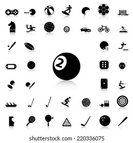 Set of Game & Sport black icons and silhouettes