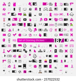 Set of game stickers