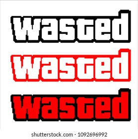 Set with game text. Wasted pixel text