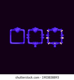 set of game ui border frame with shield symbol for gui asset elements vector illustration
