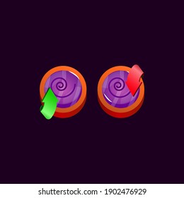 conjunto de juegos ui gloso redondeado jelly magia poder con icono mareado para elementos de activos gui ilustración vectorial