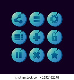 Satz Spiel ui Symbol für Gui-Elemente Vektorgrafik
