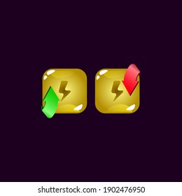 set of game ui jelly magic power up with energy icon for gui asset elements vector illustration