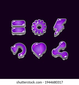 juego ui rock jelly señales de icono para elementos de activos gui ilustración vectorial