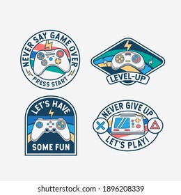 Set of gamepad badges, patches, emblems, badges and labels.