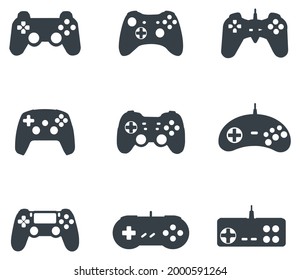 Set of gamepad icon. Isolated icon of joystick, video game controller. 