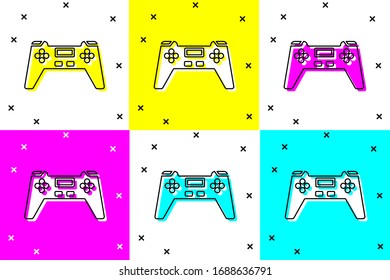 Set Gamepad icon isolated on color background. Game controller.  Vector Illustration